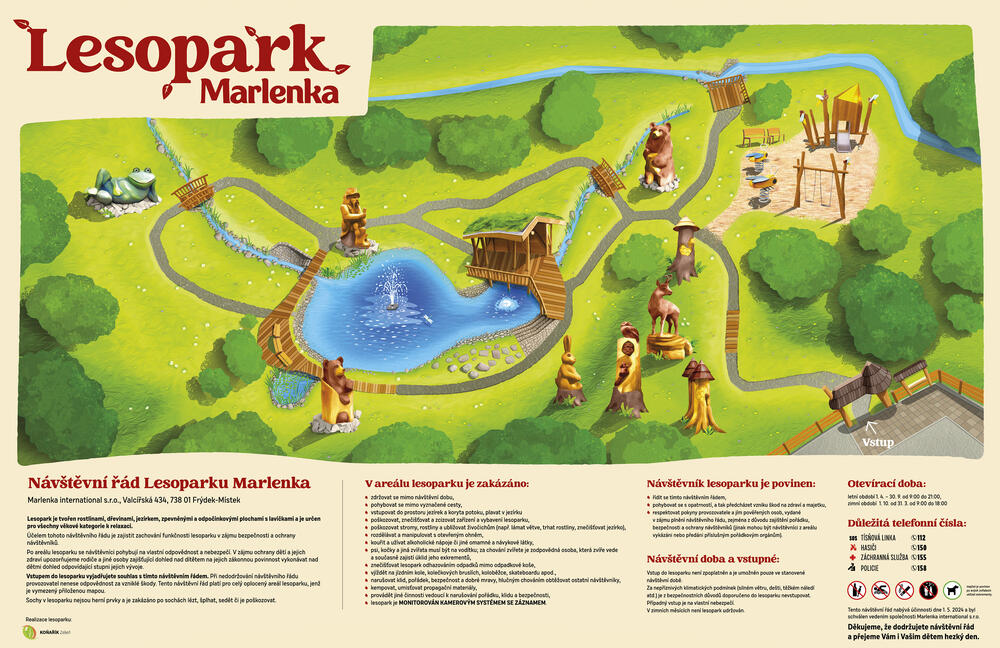 Plánek Lesoparku Marlenka